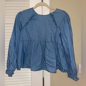 Altar'd State Blue Denim Blouse